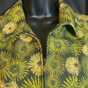 Christopher & Banks Green gold zip jacket. EUC! Size Large